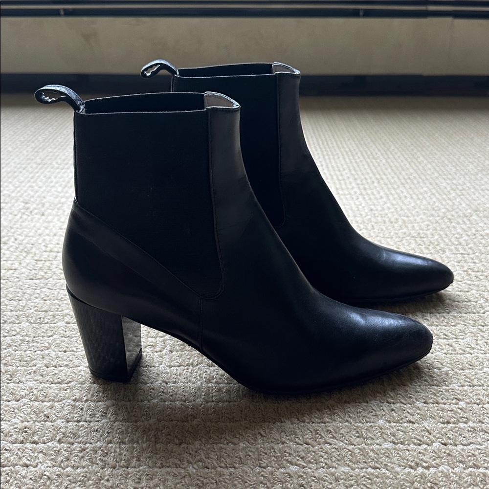 Robert Clergerie Black Ankle Boots with Block Heel